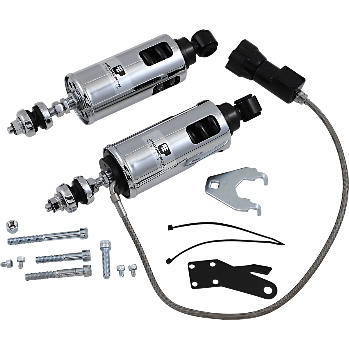 PROGRESSIVE SUSPENSION 422 Series Shocks with Rap Chrome Heavy-Duty 4224102C