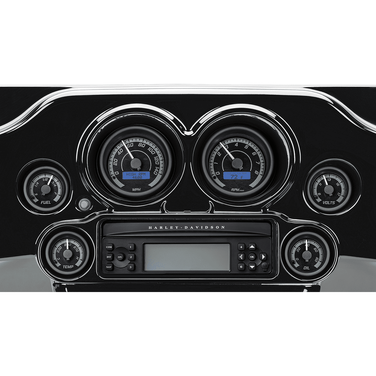 DAKOTA DIGITAL MVX-8K Series Analog/Digital 2-Gauge Kit Chrome Bezel White Face with Black Background MVX8200WKC