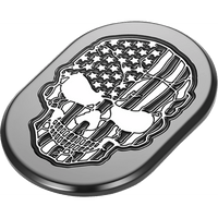 FIGURATI DESIGNS Antenna Cover Left Rear Fender Contrast Cut American Flag Skull Black