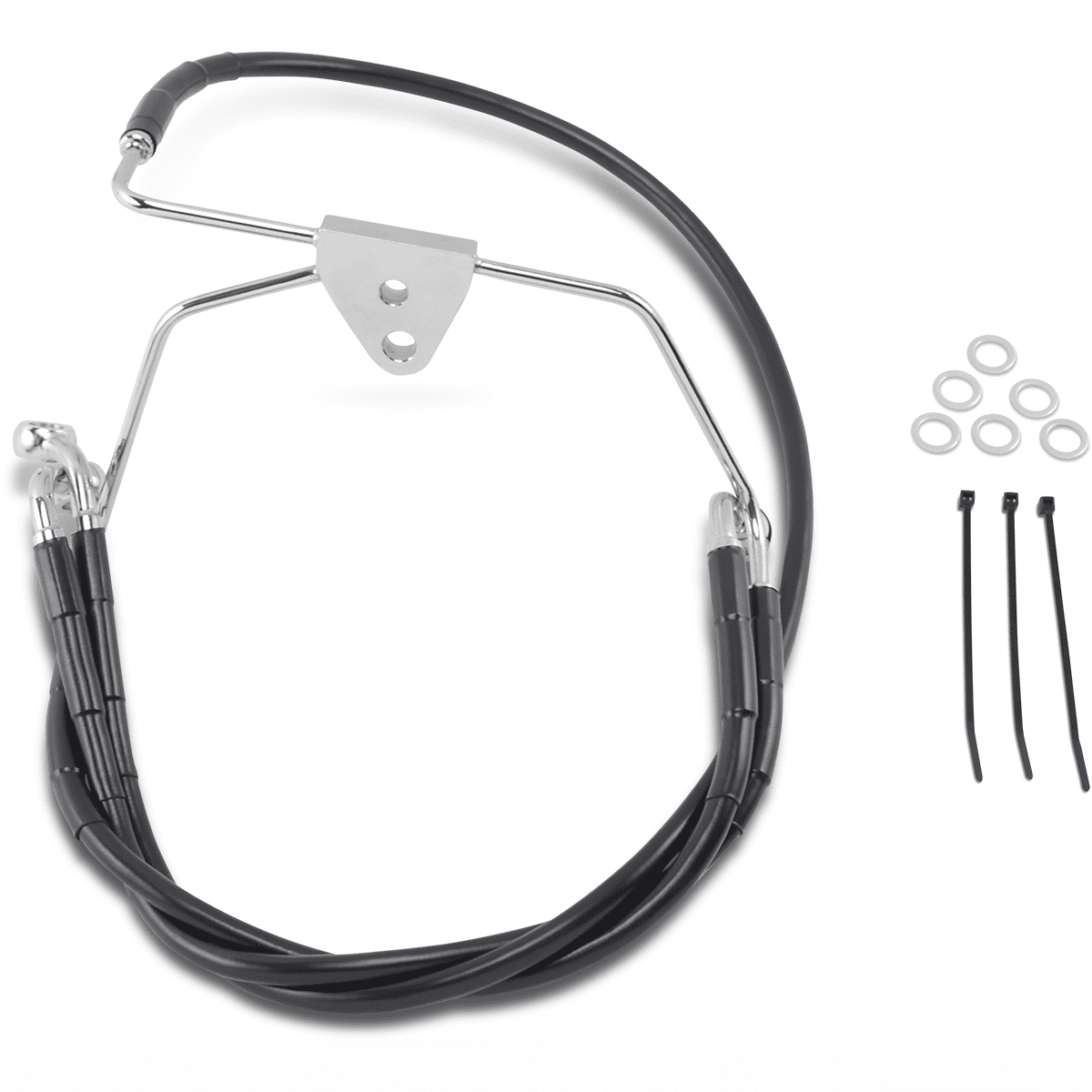 DRAG SPECIALTIES Brake Line Front Black +6" FLH '96-'07