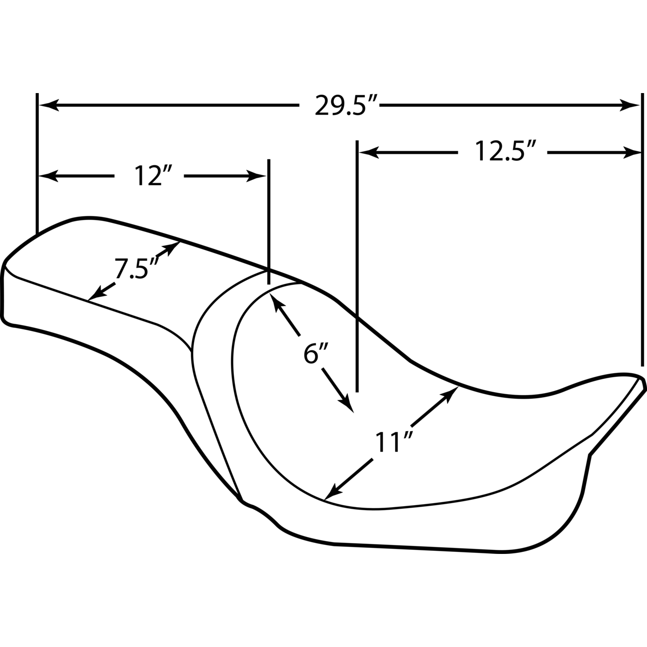 DRAG SPECIALTIES Predator 2-Up Seat Smooth FXD/FLD '06-'17