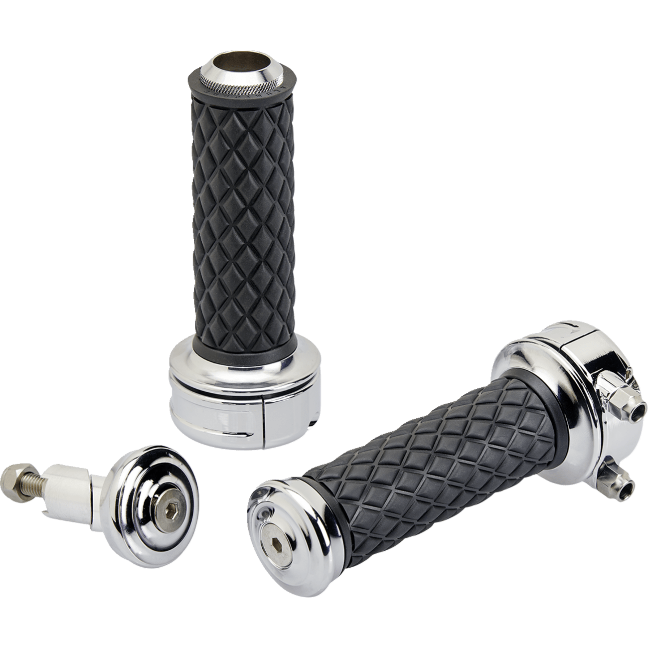 BILTWELL Grips Alumicore Custom Chrome 660610501