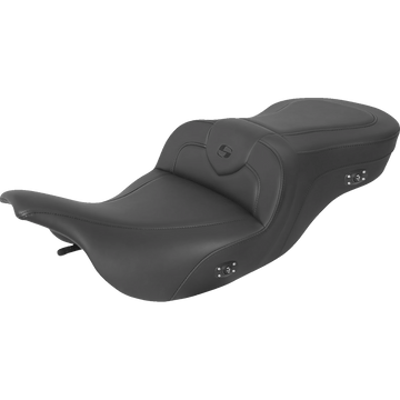 SADDLEMEN Heated RoadSofa™ Seat Without Backrest Black W/Black Stitching 89707187HCT