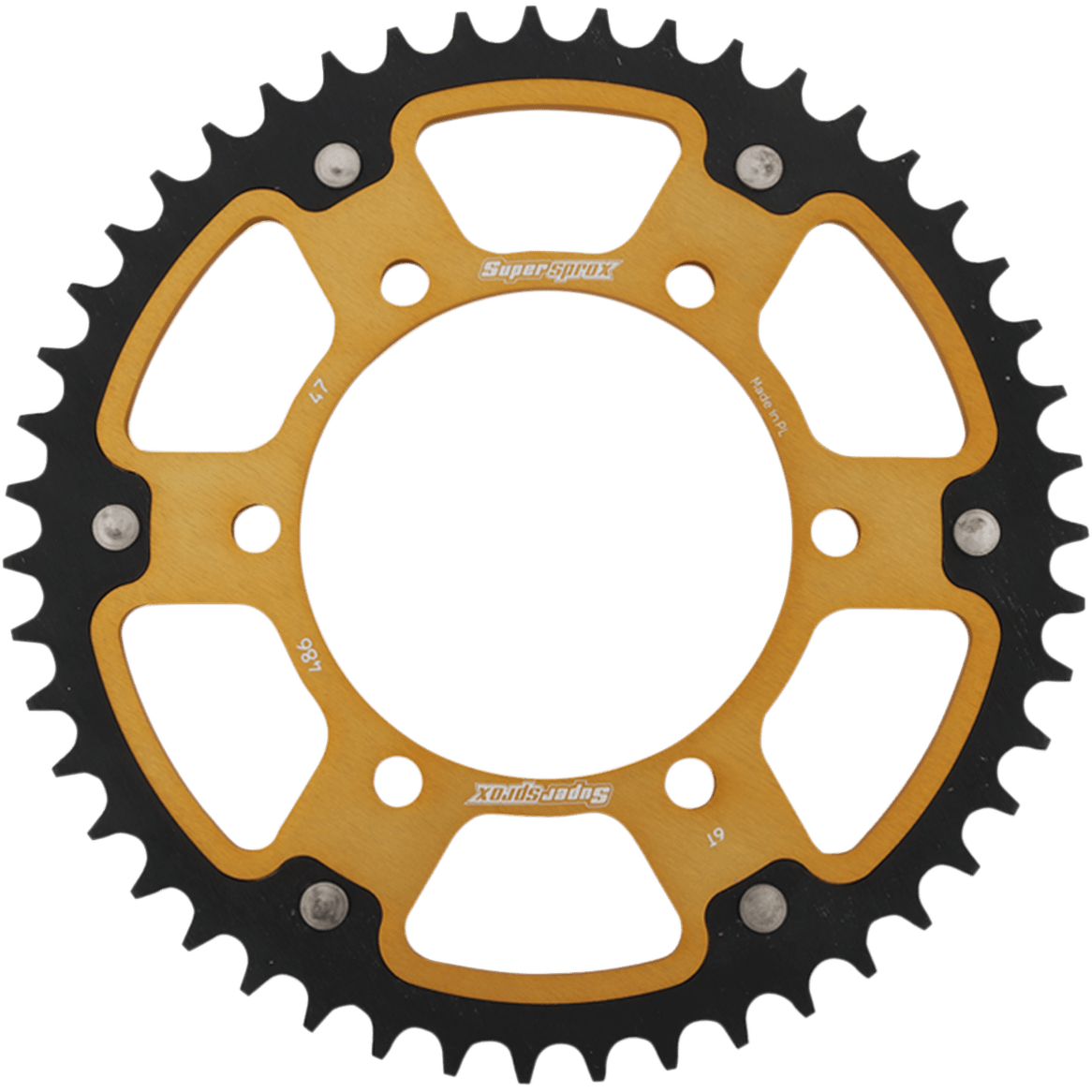 SUPERSPROX Stealth Rear Sprocket 47 Tooth Gold Kawasaki/Yamaha/Suzuki RST48647GLD