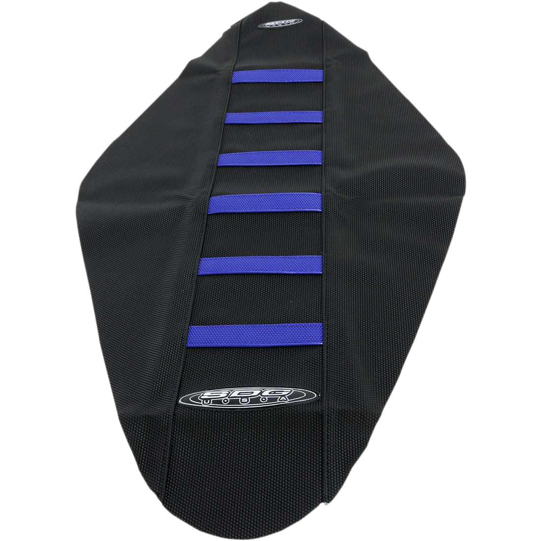 SDG 6-Ribbed Seat Cover Blue Ribs/Black Top/Black Sides