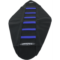 SDG 6-Ribbed Seat Cover Blue Ribs/Black Top/Black Sides