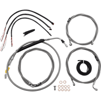 LA CHOPPERS Handlebar Cable/Brake Line Kit Complete 12" 14" Handlebars Stainless LA8056KT213