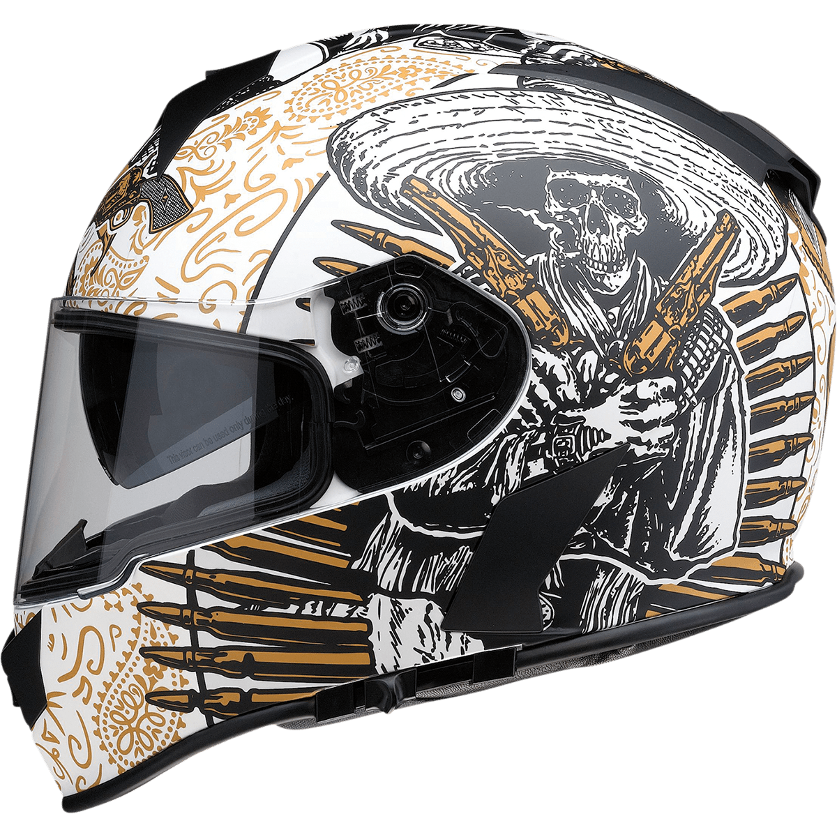 Z1R Warrant Helmet Sombrero White/Gold Small