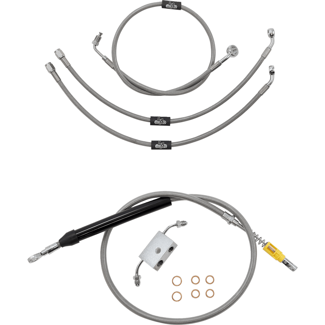 LA CHOPPERS Handlebar Cable/Brake Line Kit Quick Connect 12" 14" Ape Hanger Handlebars Stainless Steel LA8157KT13