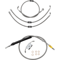 LA CHOPPERS Handlebar Cable/Brake Line Kit Quick Connect 12" 14" Ape Hanger Handlebars Stainless Steel LA8157KT13