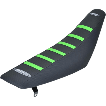 SDG 6-Ribbed Seat Cover Green Ribs/Black Top/Black Sides