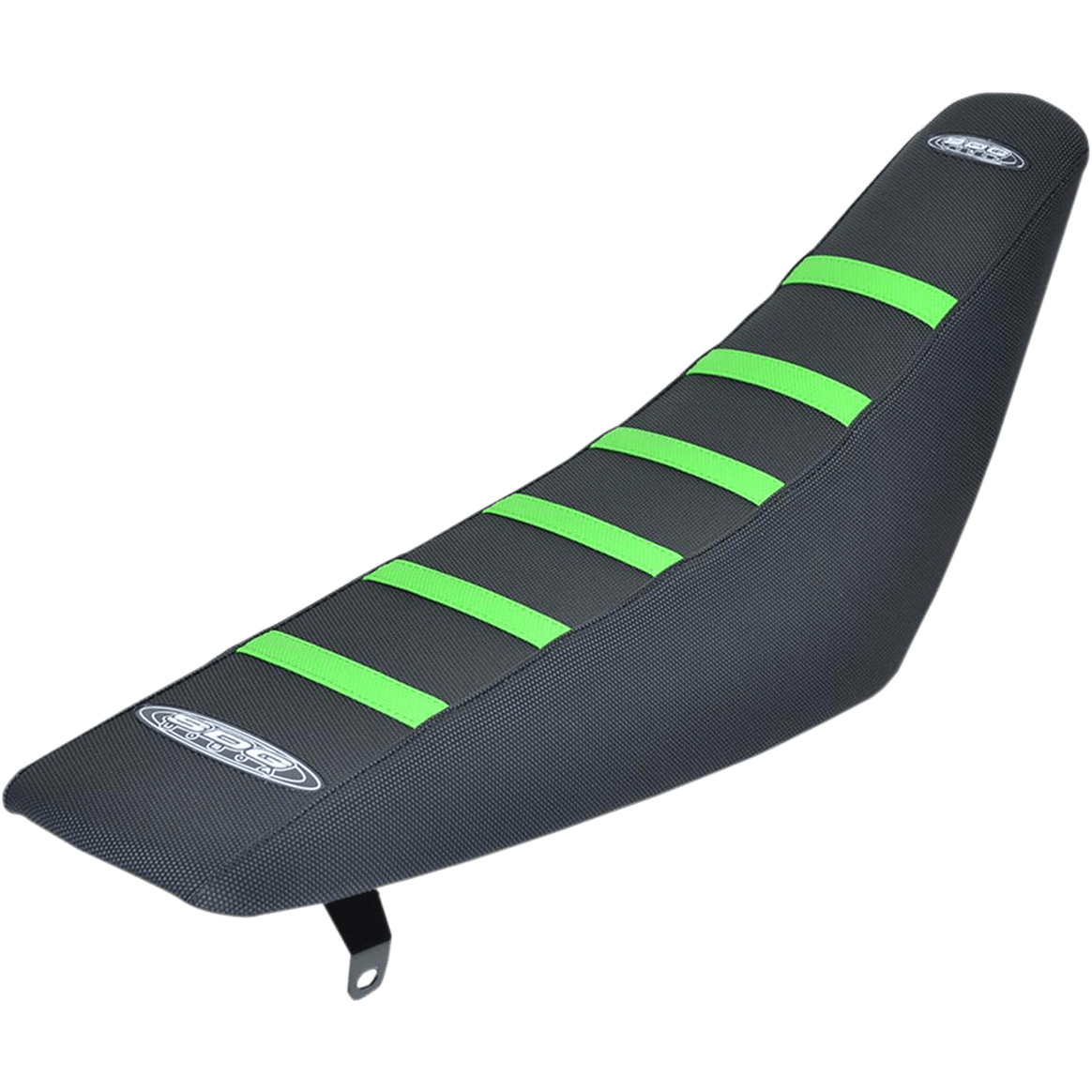 SDG 6-Ribbed Seat Cover Green Ribs/Black Top/Black Sides