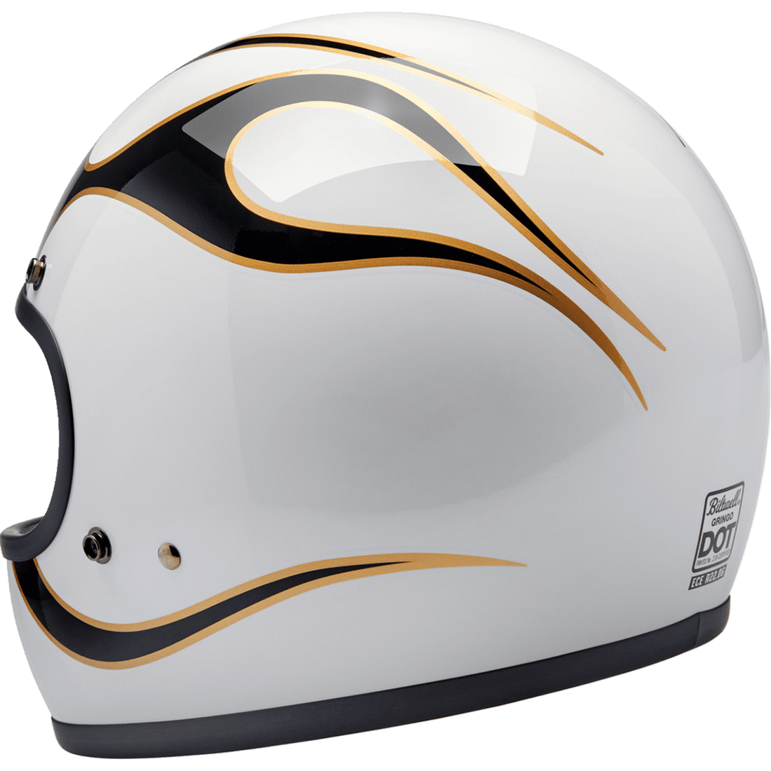 BILTWELL Gringo Helmet Flames White/Black Large 1002561504