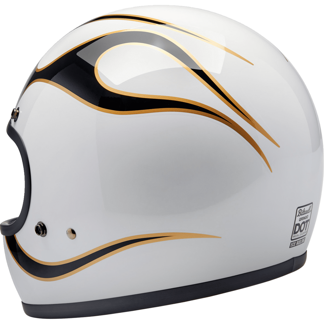 BILTWELL Gringo Helmet Flames White/Black Large 1002561504