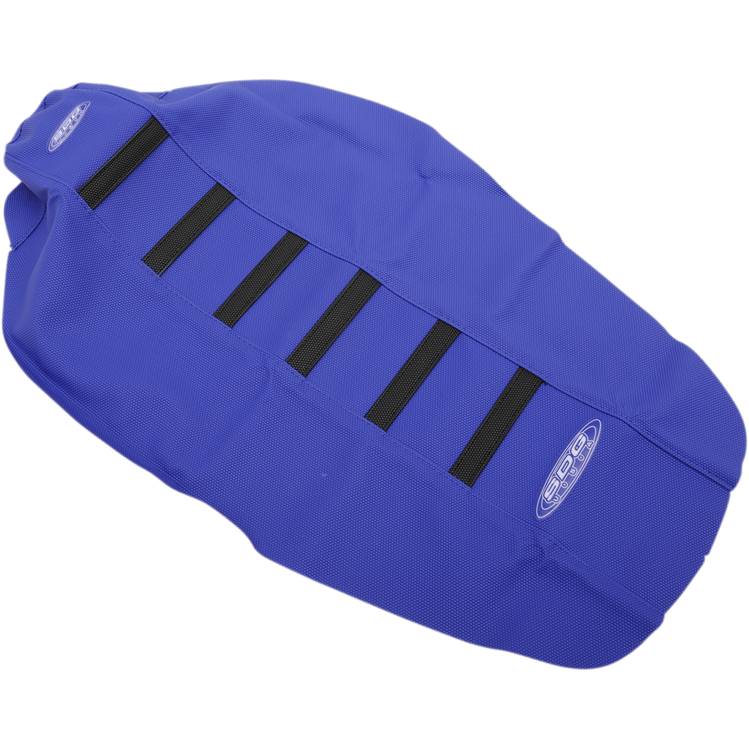 SDG 6-Ribbed Seat Cover Black Ribs/Blue Top/Blue Sides