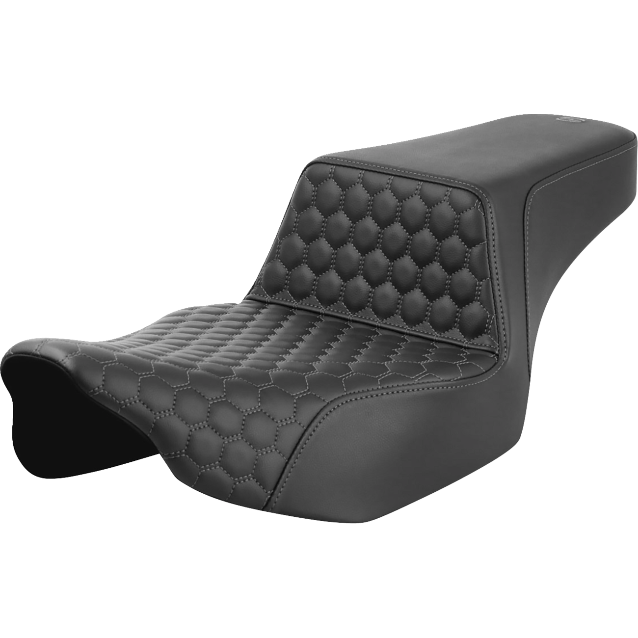 SADDLEMEN Step-Up Seat Extended Reach Front Honeycomb Gray Stitch FL '23-'24