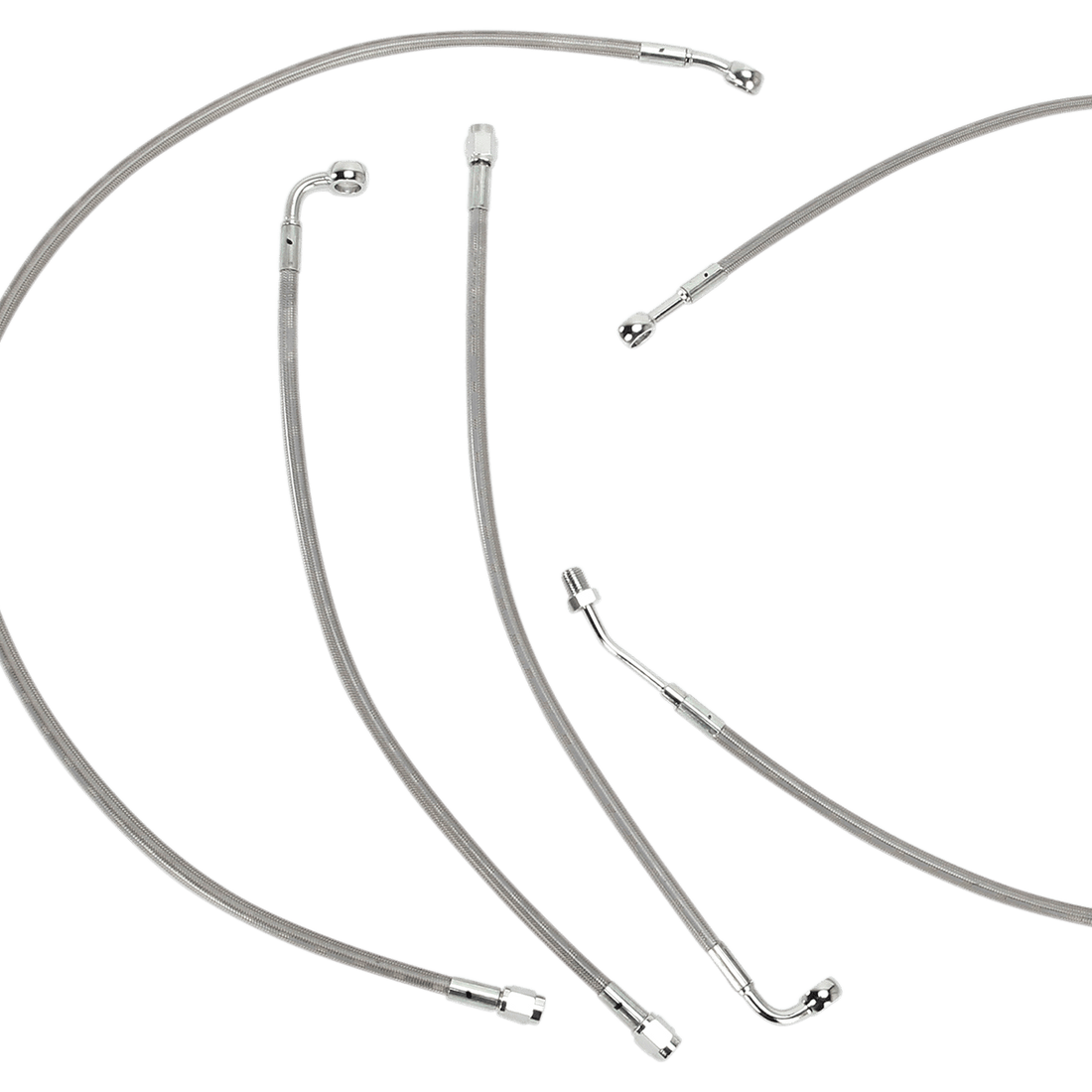 BURLY BRAND Handlebar Cable/Brake Line Kit Complete 15" Ape Hanger Handlebars Stainless Steel