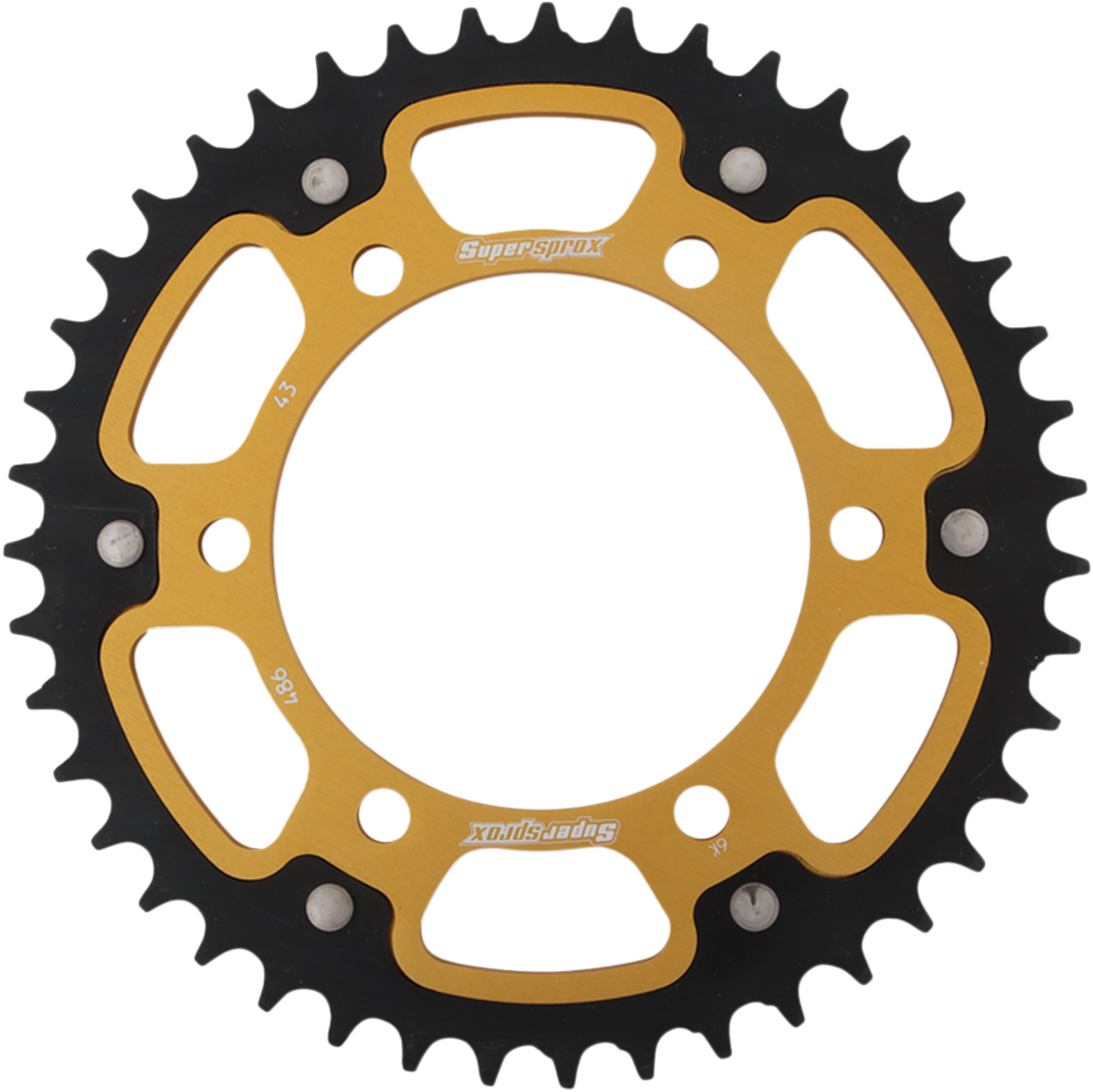 SUPERSPROX Stealth Rear Sprocket 43 Tooth Gold Kawasaki/Yamaha/Suzuki RST48643GLD