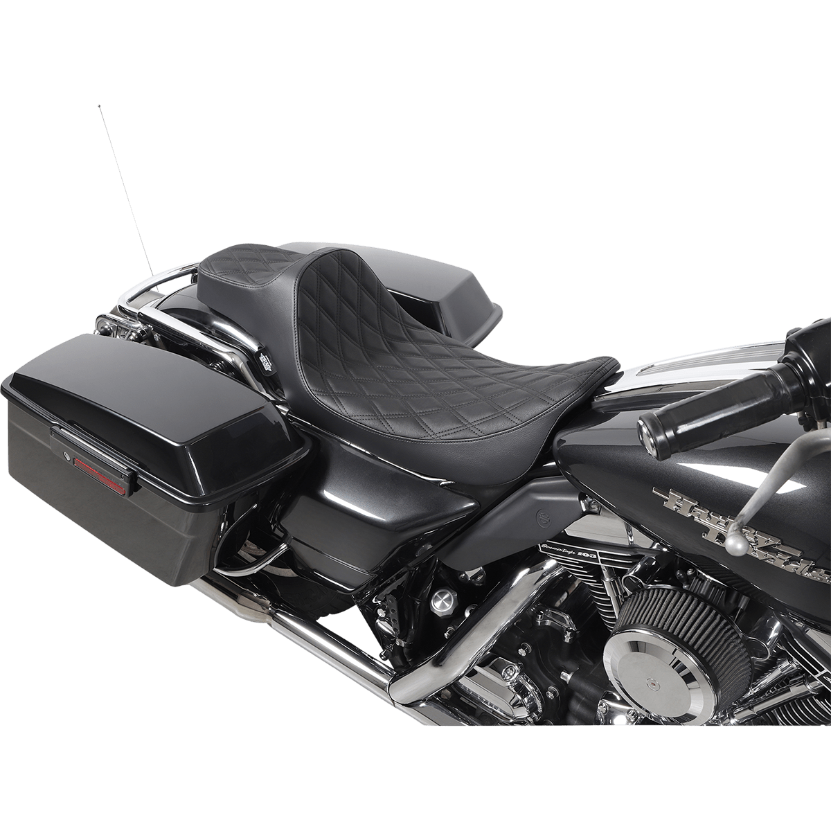 DRAG SPECIALTIES Extended Reach Predator III Seat Double Diamond Black Stitching FL '99-'07