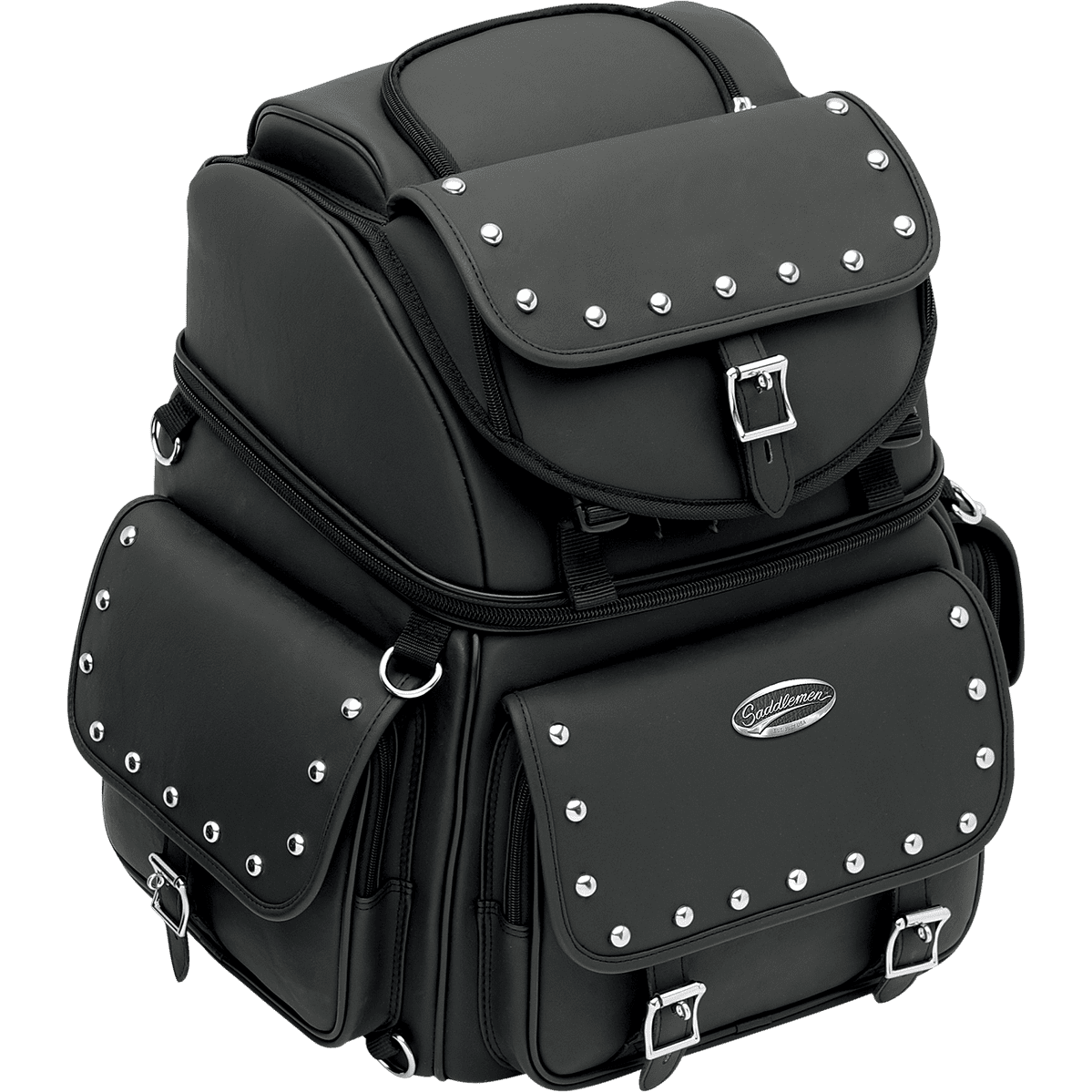 SADDLEMEN Sissy Bar Bag Black Studded 35150121