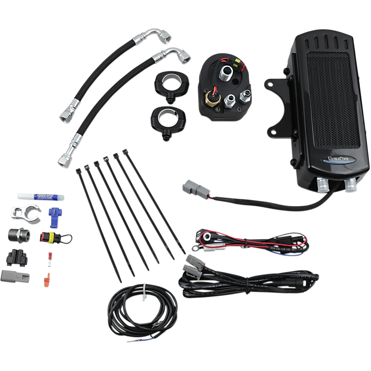 ULTRACOOL Oil Cooler Kit Side Mount Gloss Black Softail SMS1G