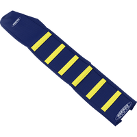 SDG 6-Ribbed Seat Cover Yellow Ribs/Blue Top/Blue Sides