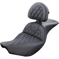 SADDLEMEN Roadsofa™ Seat with Backrest Lattice Stitch Black Indian '14-'23 I1407182BR