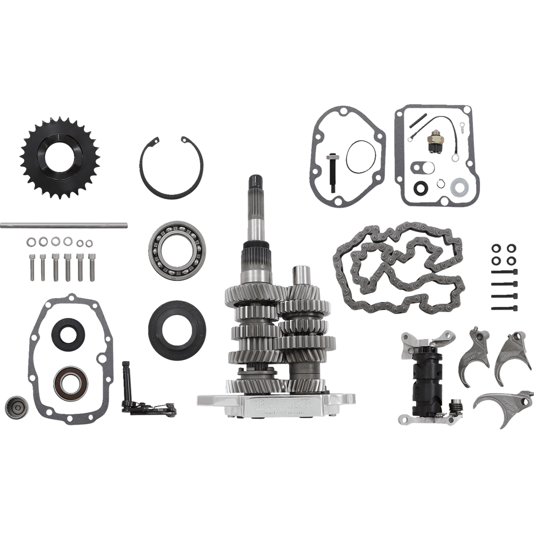 BAKER DRIVETRAIN Direct Drive Gear Set 6-Speed Polished DD6411L02