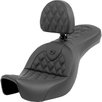 SADDLEMEN Roadsofa™ Seat Lattice Stitch with Backrest FXD '06-'17 80604182BR