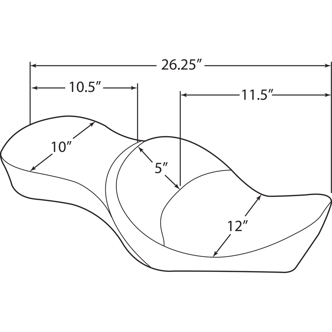 DRAG SPECIALTIES Double Bucket Seat Mild Stitch XL '10-'22