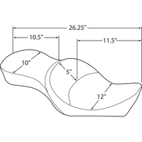 DRAG SPECIALTIES Double Bucket Seat Mild Stitch XL '10-'22