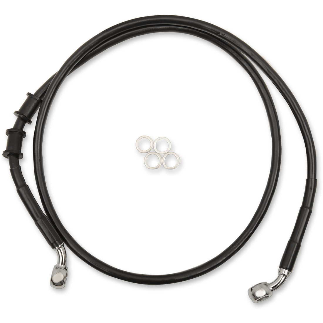 DRAG SPECIALTIES Brake Line Front +4" Black XL