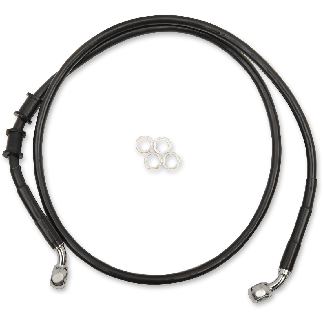 DRAG SPECIALTIES Brake Line Front +12" Black XL