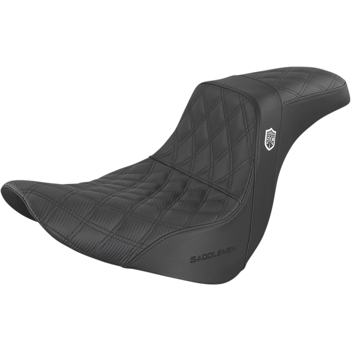 SADDLEMEN Pro Series SDC Performance Seat without Backrest Lattice Stitch/Lumbar Gripper FL/FX '18-'23 SC81829DB