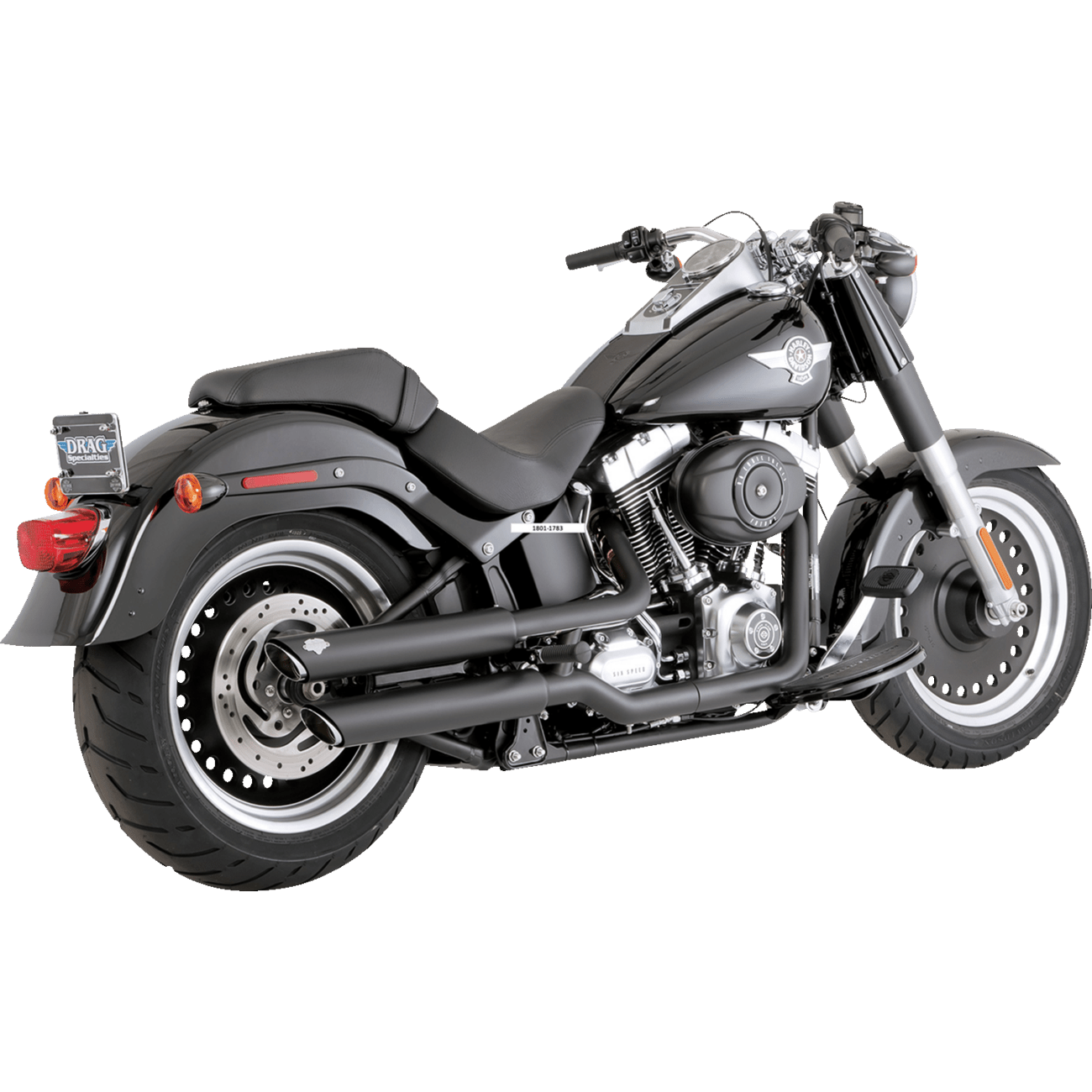 VANCE & HINES Twin Slash 3" Slip-On Mufflers Black 46844