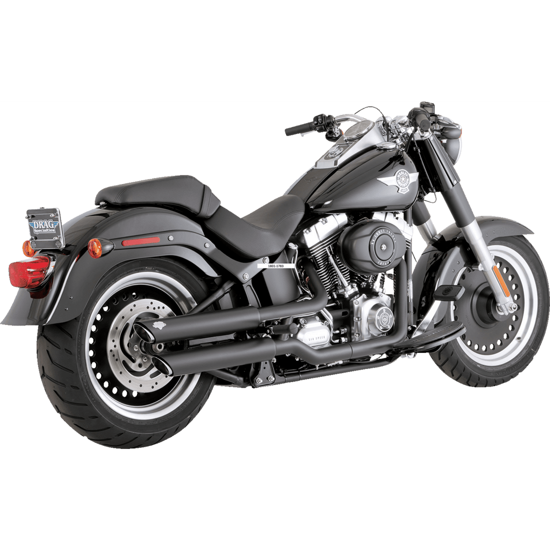 VANCE & HINES Twin Slash 3" Slip-On Mufflers Black 46844