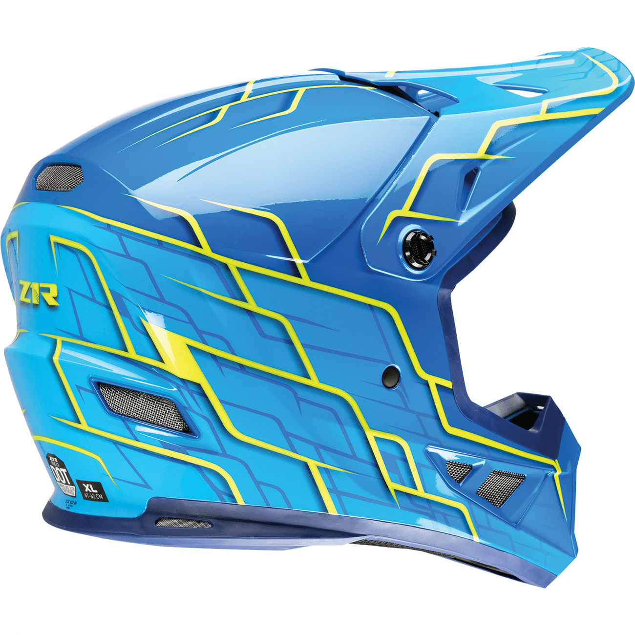 Z1R Rise 2.0 Helmet Hyacinth Teal/Yellow Large