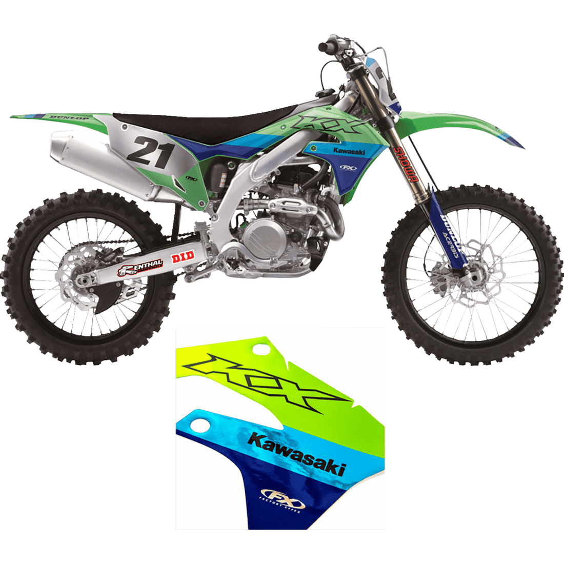 FACTORY EFFEX Shroud Graphic Kit Chrome Series Kawasaki KX 250F 2703102