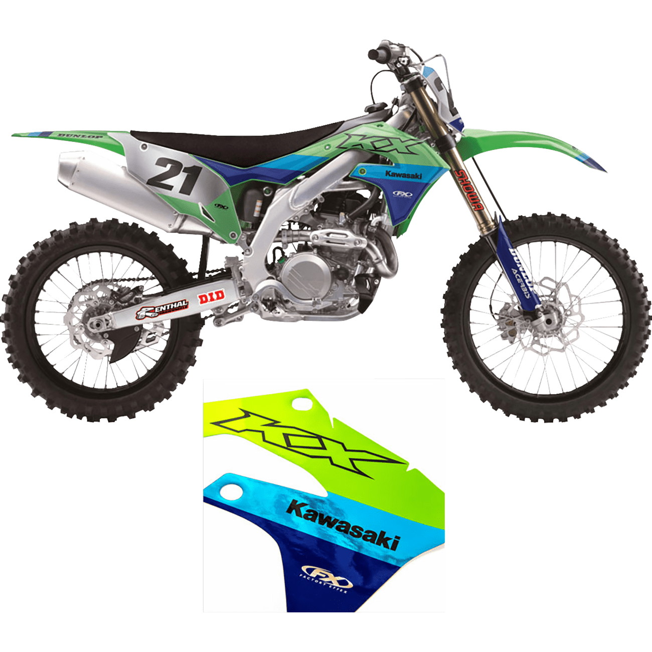 FACTORY EFFEX Shroud Graphic Kit Chrome Series Kawasaki KX 250F 2703102