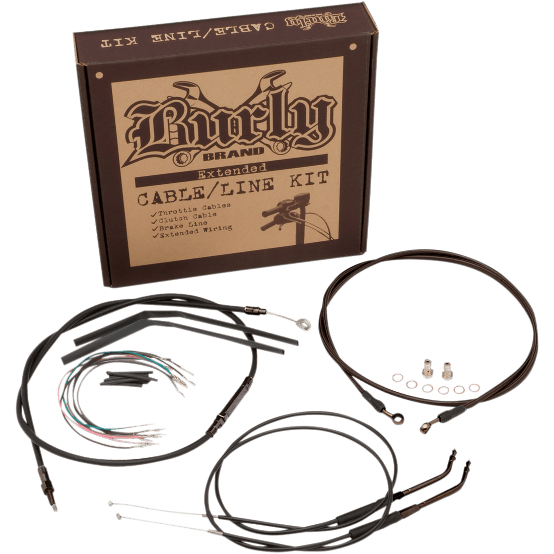 BURLY BRAND Control Kit 12" Ape Hanger Handlebars ABS B301121