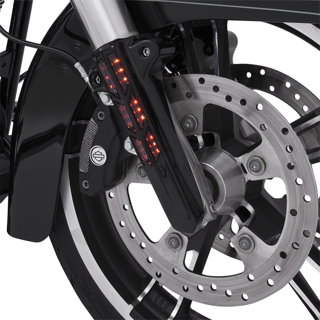 CIRO Forkini Lower Leg Covers Gloss Black With LEDs 43003