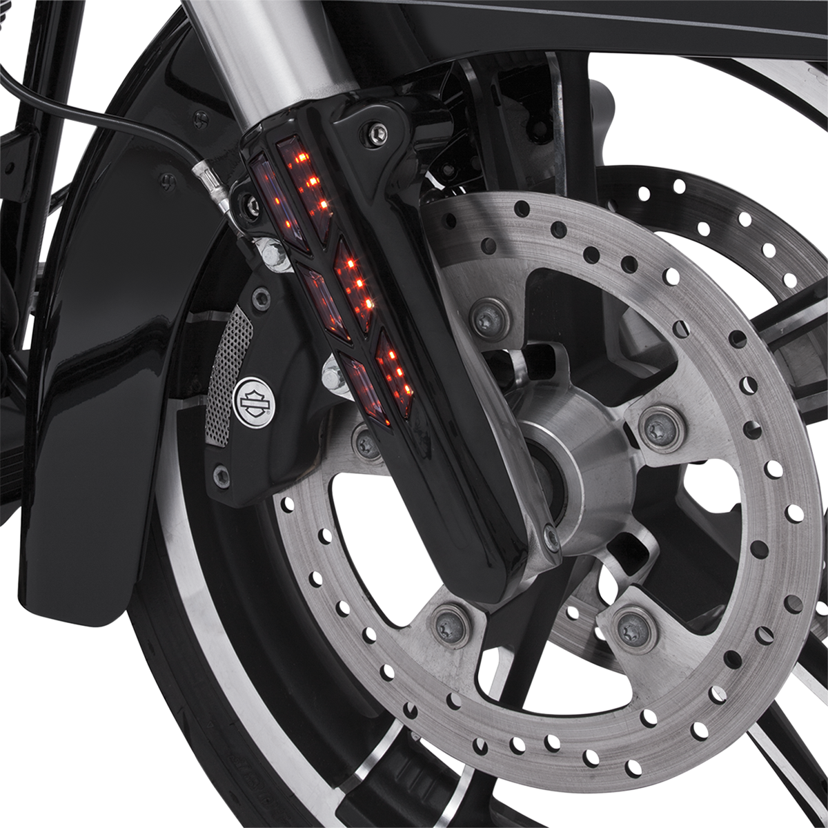 CIRO Forkini Lower Leg Covers Gloss Black With LEDs 43003