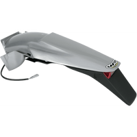 UFO Enduro Rear Fender with Light Silver/Black