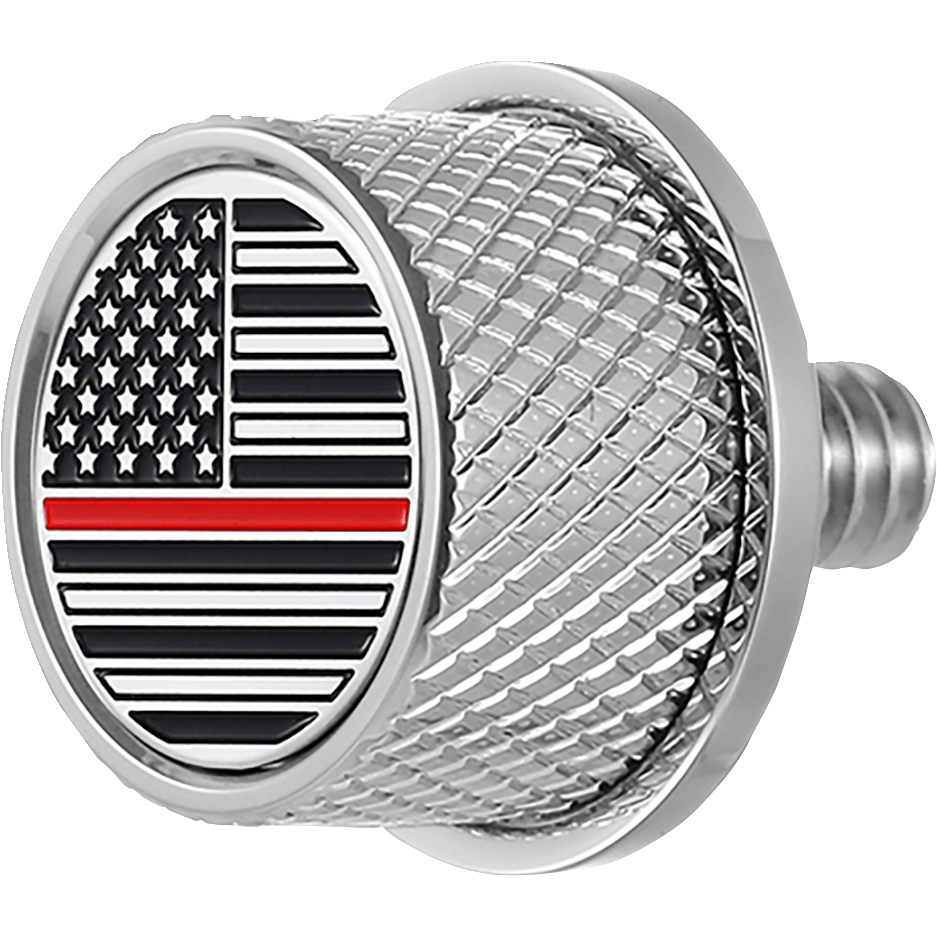 FIGURATI DESIGNS Seat Mounting Knob Stainless Steel Red Line American Flag