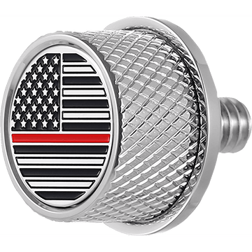 FIGURATI DESIGNS Seat Mounting Knob Stainless Steel Red Line American Flag