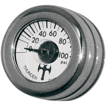 EDDIE TROTTA DESIGNS Mini Oil Pressure Gauge and Cover Polished White Face 3/16" W x 9/16" D TC001