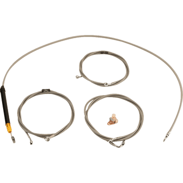 LA CHOPPERS Handlebar Cable/Brake Line Kit Stock Ape Hanger Handlebars Stainless Steel LA8059KT08