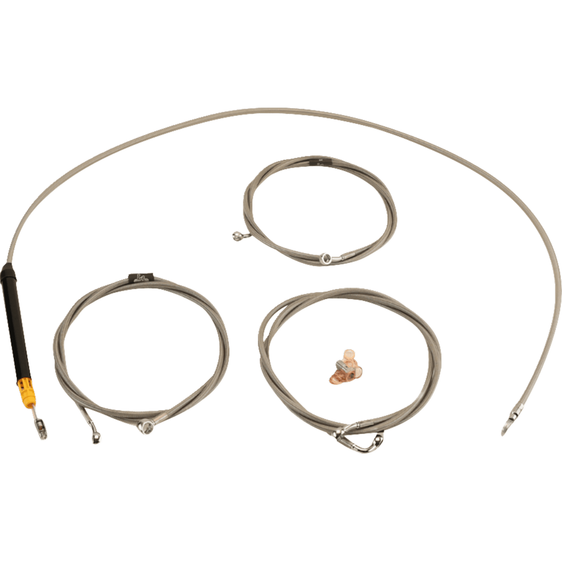 LA CHOPPERS Handlebar Cable/Brake Line Kit 15" 17" Ape Hanger Handlebars Stainless Steel LA8059KT16