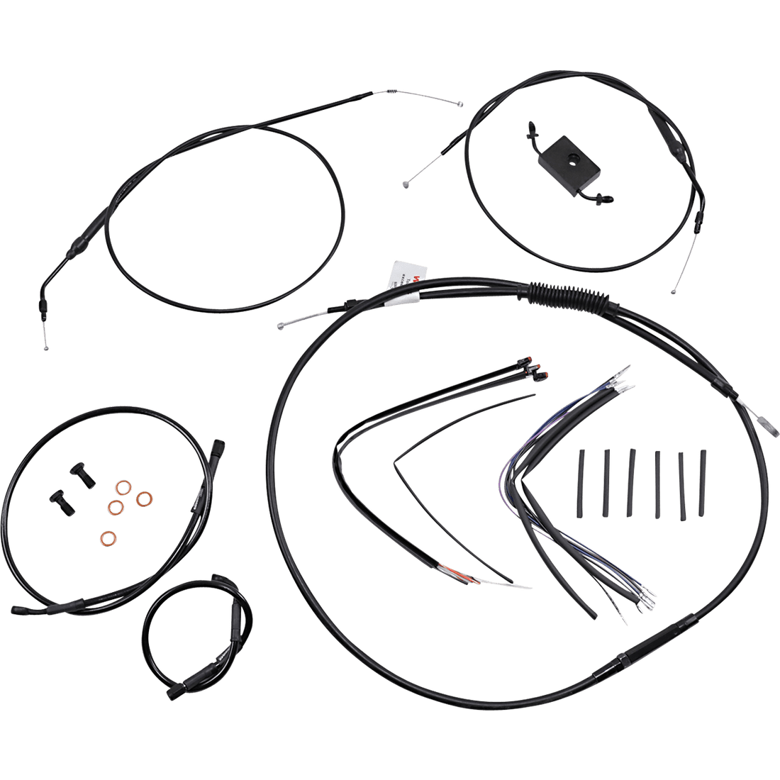 BURLY BRAND Handlebar Cable and Brake Line Kit Extended Sportsters 16" Ape Hanger Handlebars ABS B301231