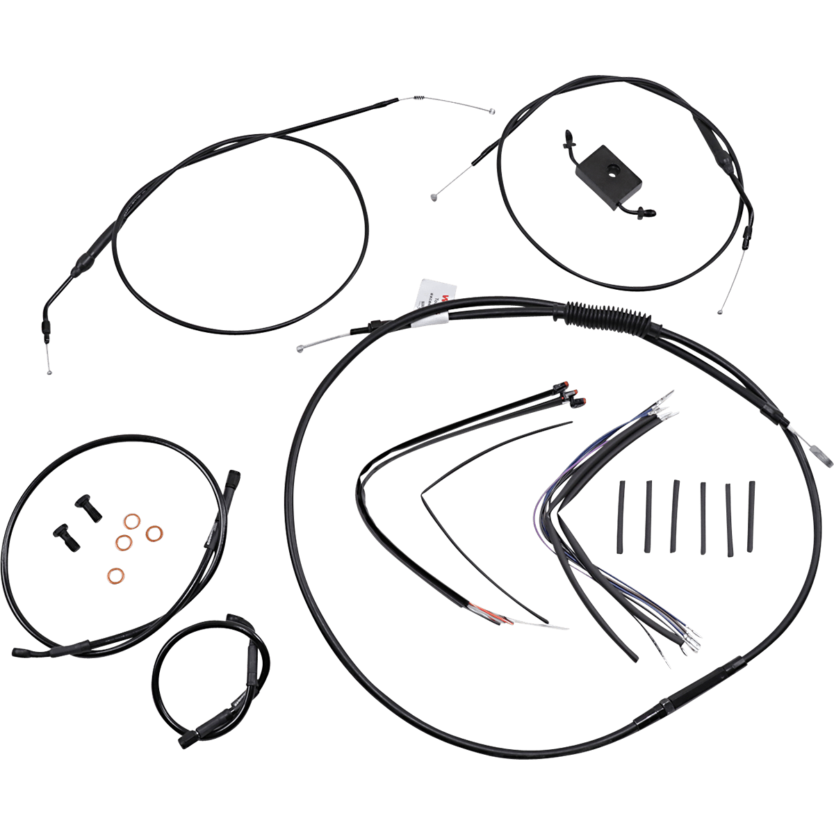 BURLY BRAND Handlebar Cable and Brake Line Kit Extended Sportsters 16" Ape Hanger Handlebars ABS B301231